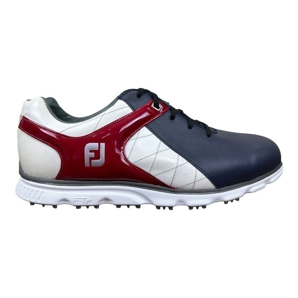Footjoy FJ Pro SL Men’s Size 11.5 XW Navy/Red Spikeless Golf Shoes RARE. - Picture 10 of 13